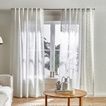 Chevron White Concealed Tab Top Curtains (Set of 2)